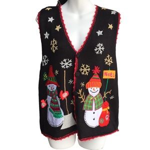 Vintage Nut Cracker Sweater Women's Medium Black Christmas